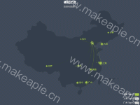 模拟迁徙 - category-work,geo,legend,series-effectScatter,series-lines,title,tooltip