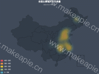 全国主要城市空气质量 - category-work,geo,series-heatmap,title,visualMap