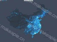 微博签到数据点亮中国 - category-work,geo,legend,series-scatter,title