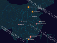 地图标记模板 - category-work,geo,legend,series-effectScatter,series-lines,title,tooltip