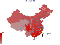 全国生猪出栏价格 - category-work,geo,series-effectScatter,series-map,series-scatter,title,tooltip,visualMap