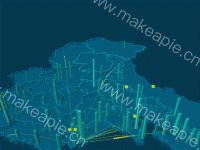 备选3D地图图表 - category-work,geo3D,series-bar3D,series-lines3D,series-scatter3D,tooltip,visualMap