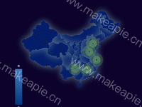 中国地图 - category-work,geo,series-effectScatter,series-map,visualMap