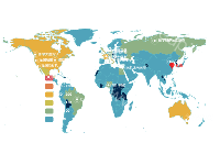 世界地图 - category-work,geo,series-effectScatter,series-map,series-scatter,tooltip,visualMap