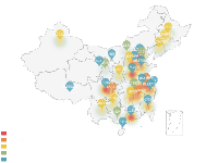 热力图 - category-work,geo,series-heatmap,series-scatter,visualMap