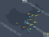 模拟迁徙 - category-work,geo,legend,series-effectScatter,series-lines,title,tooltip