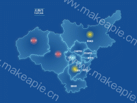 市县区地图下钻（乡镇） - category-work,geo,graphic,series-effectScatter