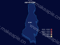 成都市房价分布图 - category-work,geo,series-effectScatter,series-map,title,visualMap