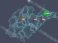 山东迁徙 - category-work,geo,series-effectScatter,series-lines,title,tooltip,visualMap