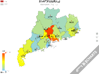 2016广东省各市人口与GDP - category-work,graphic,legend,series-map,title,toolbox,tooltip,visualMap
