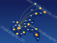 重庆迁徙 - category-work,geo,series-effectScatter,series-lines,visualMap