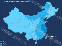 地图-按照分类显示省+散点 - category-work,geo,legend,series-map,series-scatter,tooltip,visualMap