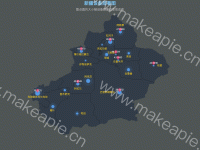 新疆设备部署图 - category-work,geo,series-effectScatter,series-map,series-scatter,title