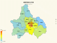 成都市租房房价分布图 - category-work,series-map,title,toolbox,tooltip,visualMap