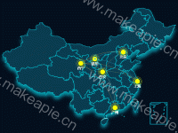 飞线图 - category-work,geo,series-effectScatter,series-map,tooltip