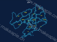 山东省内部泵机销售图 - category-work,geo,legend,series-effectScatter,series-map,series-scatter,title,tooltip,visualMap