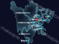 四川飞线图 - category-work,geo,series-effectScatter,series-lines,series-scatter,tooltip,visualMap