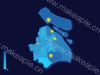 上海市地图 - category-work,geo,legend,series-effectScatter,series-map,title,tooltip,visualMap