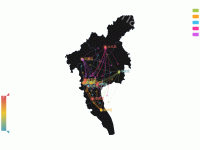 区域流向 - axisPointer,category-work,geo,legend,series-effectScatter,series-lines,tooltip,visualMap