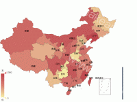 渐变显示地图数值 - category-issue,grid,series-bar,series-map,tooltip,visualMap