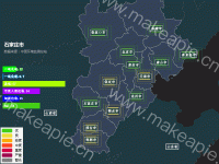 京津冀空气质量 - category-work,geo,grid,series-bar,series-effectScatter,title,tooltip,visualMap