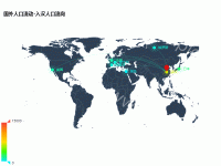 国外人口流动-入汉人口流向 - category-work,geo,legend,series-effectScatter,series-lines,series-scatter,title,tooltip,visualMap