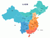 七大区域 - category-work,geo,series-map,title,tooltip,visualMap