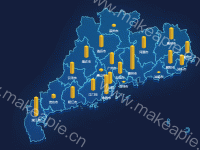 广东地图柱形图 - category-work,geo,series-lines,series-map,series-scatter,tooltip