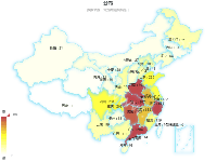 分布 - category-work,grid,series-map,title,tooltip,visualMap
