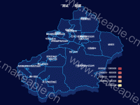 新疆地图 - category-work,geo,series-effectScatter,series-map,title,tooltip,visualMap