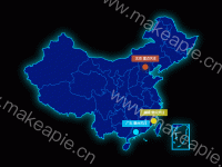 地图与effectScatter - category-work,geo,series-effectScatter,series-map