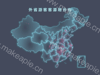 外 省 游 客 客 源 地 分 布 - category-work,geo,series-scatter,title,tooltip