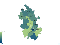 安徽地图 - category-work,geo,legend,series-effectScatter,series-map,series-scatter,title,tooltip,visualMap