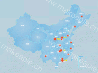 散点图 - category-work,geo,series-effectScatter,series-map