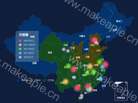月规模 - category-work,geo,series-effectScatter,series-map,title,tooltip,visualMap