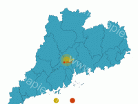 广东省热点展示 - category-work,geo,legend,series-effectScatter,tooltip