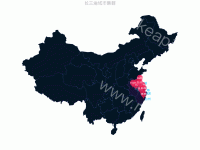 长三角城市集群 - category-work,geo,legend,series-effectScatter,series-map,series-scatter,title,tooltip,visualMap