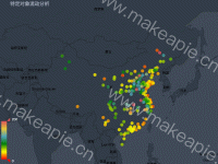 特定对象流动分析 - category-work,geo,legend,series-scatter,title,tooltip,visualMap