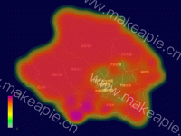 汾阳市区域热力图 - category-work,geo,series-heatmap,tooltip,visualMap