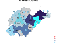 山东省法人单位从业人员分布专题图 - category-work,geo,series-map,series-scatter,title,visualMap