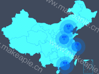 中国地图标点扩散涟漪效果 - category-work,geo,series-effectScatter,tooltip