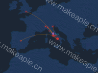 美第奇银行空间资本流动（罗马分行） - category-work,geo,series-effectScatter,series-lines,series-scatter,tooltip