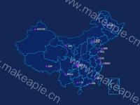 中国地图，线图    --EK - category-work,geo,series-effectScatter,series-lines,series-map,tooltip