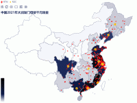 中国2021年大润发门母婴千元销量 - category-work,geo,legend,series-map,series-scatter,title,toolbox,tooltip,visualMap