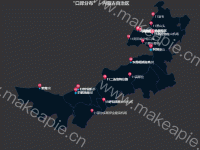 “物流园区分布” - 湖南省 - category-issue,geo,legend,series-effectScatter,series-map,series-scatter,title,tooltip,visualMap