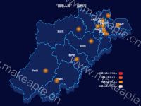 “困难人数” - 杭州市 - category-work,geo,series-effectScatter,series-map,title,visualMap