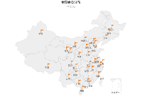 会员分布图 - category-work,geo,series-map,series-scatter,title,tooltip,visualMap