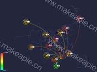 广州人群来源 - category-work,geo,series-effectScatter,series-lines,tooltip,visualMap