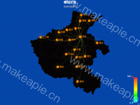 河南迁徙 - category-work,geo,series-effectScatter,series-lines,title,visualMap