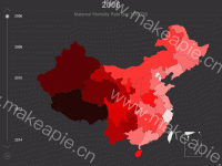2006-2014 Maternal Mortality Rate in China - category-work,series-map,timeline,title,tooltip
